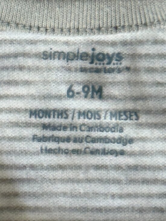 Simple Joys by Carters Gray White Striped Sleeveless Sleep Sack 6–9M - Picture 2 of 4